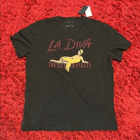 John Varvatos Black La Diva T-Shirt - Picture 1 of 4